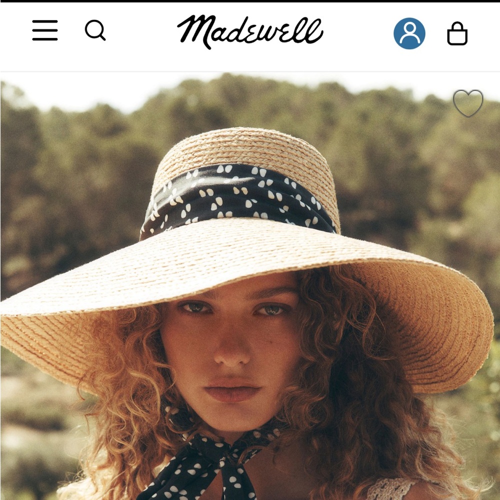 Madewell Scarf Straw Hat M/L worn once!